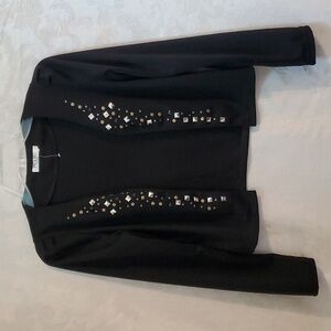 SZ. X-LARGE MEILING BLACK BUSINESS/CASUAL ACCESSORIZE DETAILED JACKET